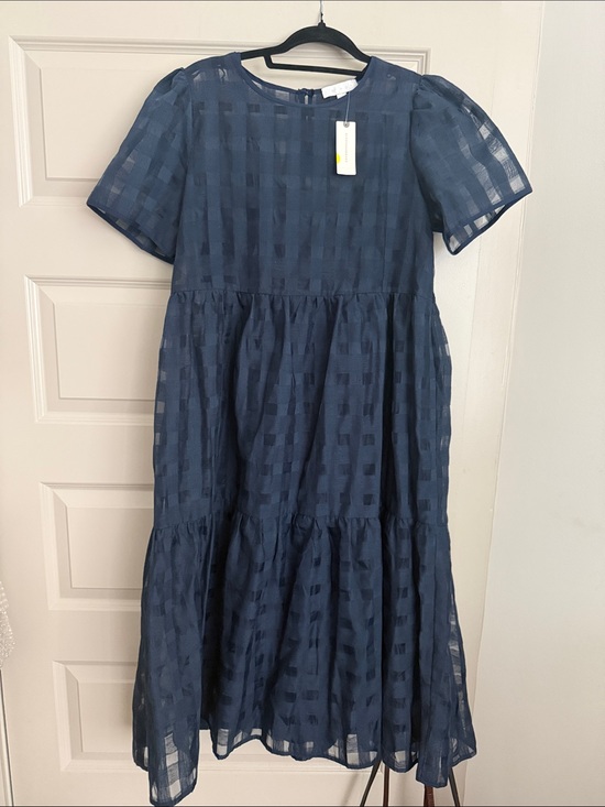 Anthropologie Dresses & Skirts - Anthropologie Navy Check Tiered Party Dress $168